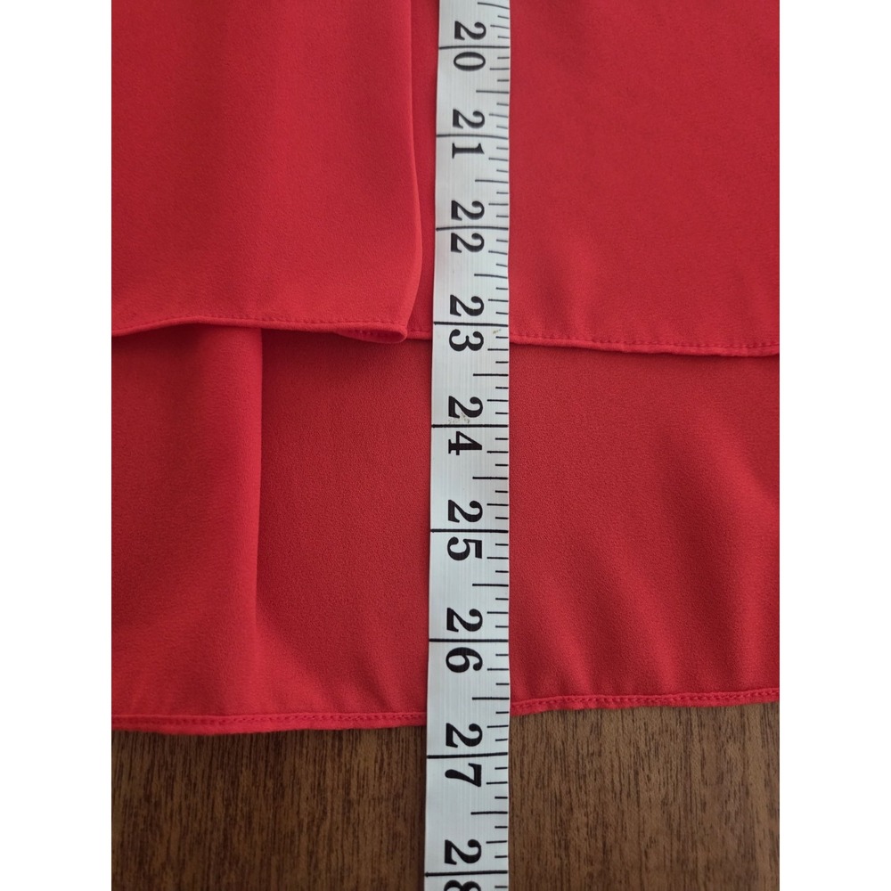 Gibson Latimer Blouse Women's Small Romantic Whichy Vamp Ruffled Tunic Red Xmas - Picture 5 of 11